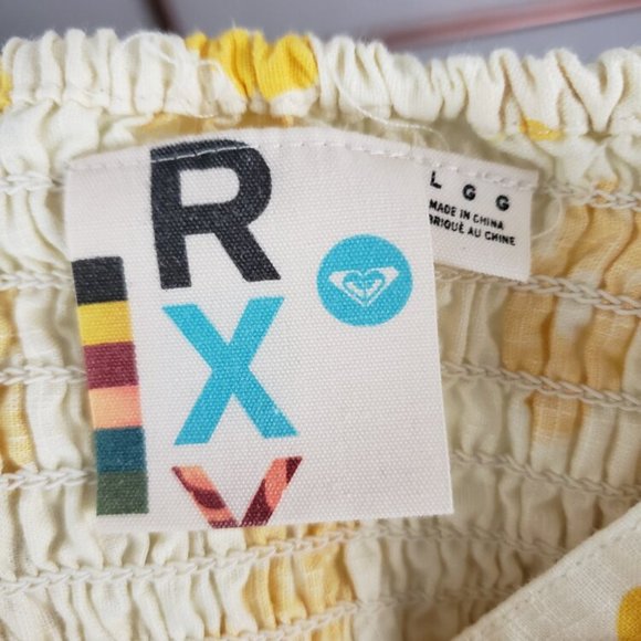 Roxy Smocked Floral Tank Blouse (Large) - Picture 6 of 8